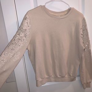 Cutout sleeve sweatshirt